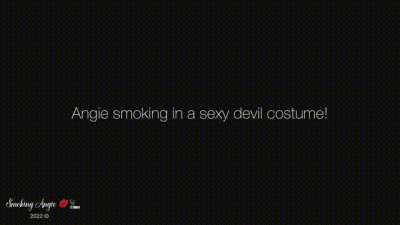 Angie Smoking In A Sexy Devil Costume!- Halloween Special