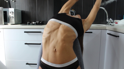 Sexy Stretch, Licking Neck And Belly