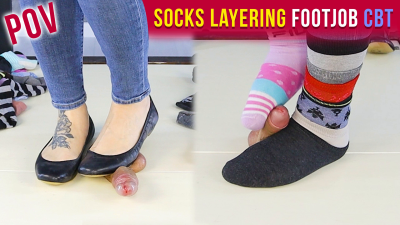 Sockjob In Cockbox- Dirty Socks Layering Fetish Stomping Cbt POV