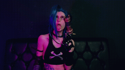 Jinx Cosplay Arcane Silly Ahegao Face