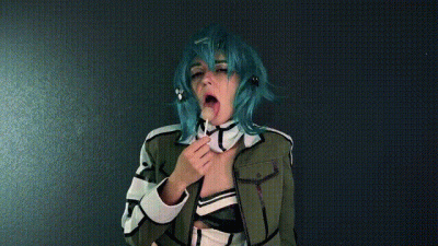Asada Shino S Art Online Cosplay Ahegao With Lolipop