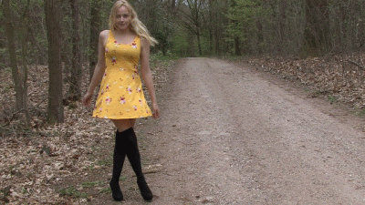 Stepping On Plants In Forest