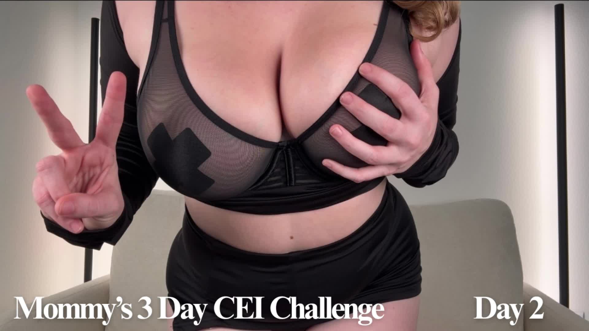 Step-Mommy's 3 Day CEI Challenge Day 2- Cum Eating Instructions By Sadistichoneyb/Miss Honey With Encouraging JOI, Tit Worship And Interactive Challenge