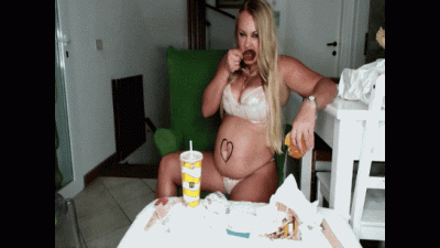 Hot Giantess Step-Mom Gets A Massive Round Belly