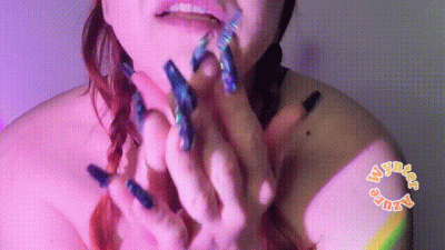 Nail Tapping With Long Galaxy Nails