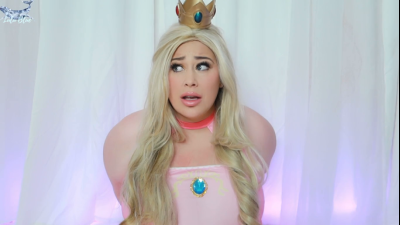 Inflating Princess Peach (Cosplay Body Inflation)