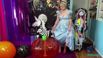 Cinderella Accidentally Sit To Pops Inflatable Pumpkin