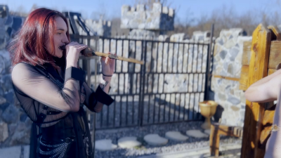 Crazy Needle Punishment- Restrained On The Medieval Stock