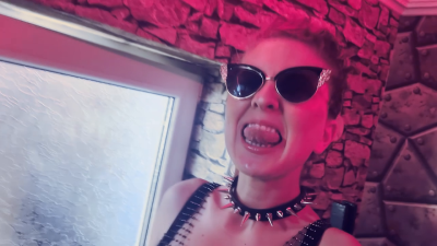 Totally Covered With Our Spit- Blonde And Ebony Dominatrix