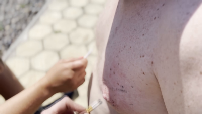 Burning The Chest Hair Of The Slaves