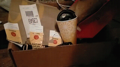 Smashing Box Of Trash In Boots