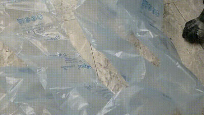 Stomping Plastic Wrap In Heels