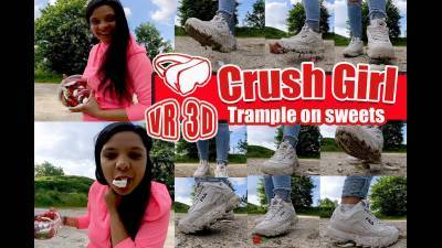Girl Trample Virtual Reality VR 3D Here I Trample A Few Gummy Bears With My Very Dirty Fila Shoes Girl Trample Different Food Bears Gummy Trample