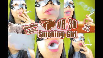 Virtual Reality VR 3D Girl Smokes A Cigarette And Blows Smoke In Your Face Smoking Girls Girl Smokes A Cigarette, Sees Smoke Deep Into Her Lungs And Blows Smoke In Your Face