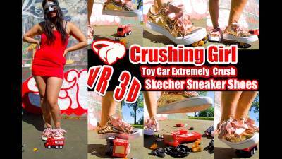 Pretty Girl Trample VR 3D Virtual Reality Pretty Girl Trample Toy Smashes Car, Trample Car Sweaty Feet, Foot Fetish, Trample, Giantess, Stomping, Plastic Car, Trample Toy Car, Sneaker, Toy, Plastic Car, Jumps