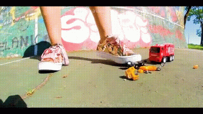 Pretty Girl Trample Toy Smashes Car, Trample Car Sweaty Feet, Foot Fetish, Trample, Giantess, Stomping, Plastic Car, Trample Toy Car, Sneaker, Toy, Plastic Car, Jumps