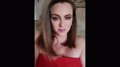 MILF Nikki Wearing Sexy Strapless Red Lingerie Glass Dildo Sucking Fucking With JOI