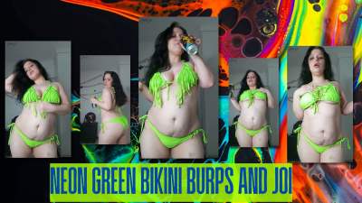 Neon Green Bikini Burps And JOI