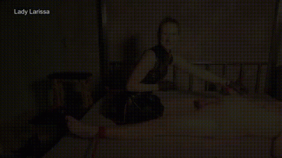 Lady Larissa Teases Her Slaves Penis