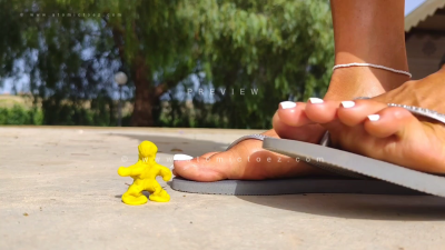 Giantess And Clay Men Under Her Flipflop