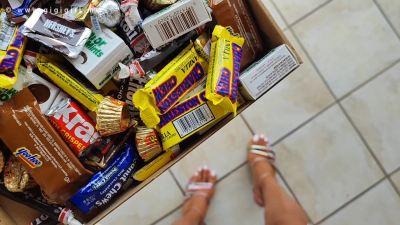 Chocolate Under Heels And Feet