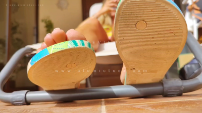 Barefoot Floor POV (Flipflops)