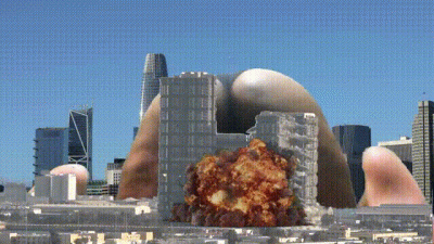 Giantess Uses Big Ass To Destory Tiny City