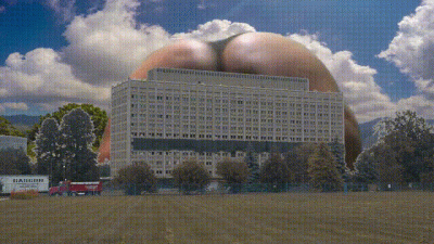 Giantess Uses Big Ass To Destroy Building