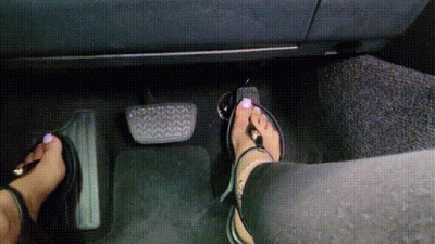 Black Sandals Driving