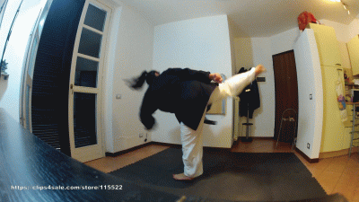 Victoria Karate Kicks On A Human Target