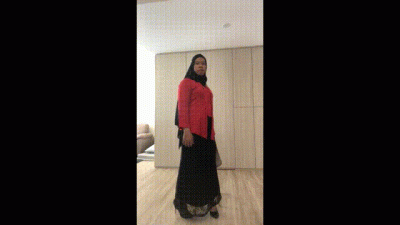 Cute Hijabi Sissy In Red Touches Herself