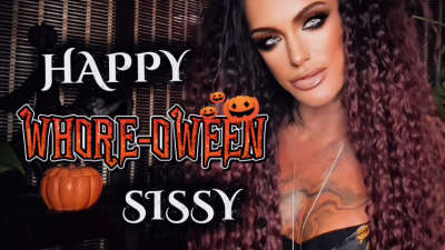 Happy Whore-Oween Sissy- Mistressravenfd Helps You Pick Out A Slutty Costume And Get Dolled Up For An Encouraged Bi Halloween Night