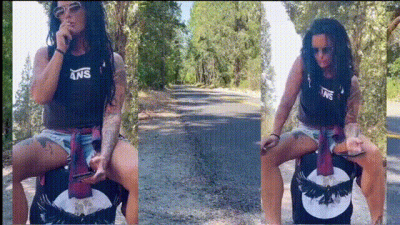 Sweaty & Stranded Smoking Alongside The Road