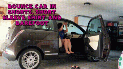 Bouncing Car In Shorts, Short Sleeve Shirt And Barefoot Bouncing Car Fetish