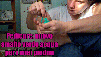 Pedicure Toe Arrangement And Aqua Green Nail Polish