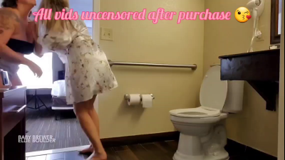 BFF Pee Urgency Toilet Fight And Chatty Bathroom Break