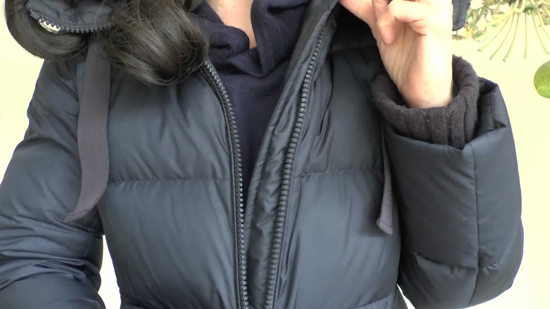 Zipper Test On A Dark Blue Down Coat, Lady Victoria Valente
