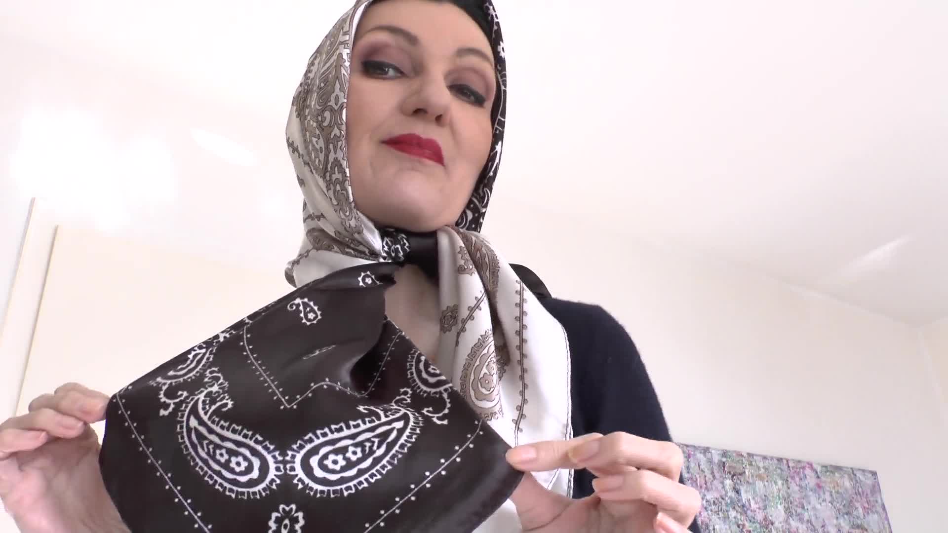 Satin Headscarf Fashion Show And Cumming On A Scarf, JOI, Lady Victoria Valente