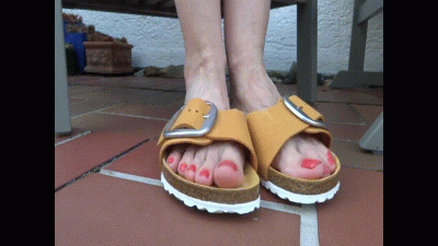 Toe Fetish Wiggling My Toes In Orange Slippers Part 8 Outdoors