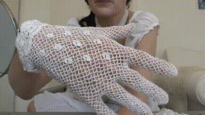 Vintage Gloves: White Crochet Gloves, Lace Gloves And Lace Handkerchief