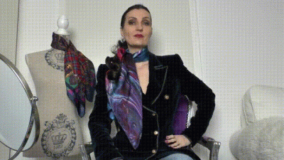 Silk Scarves With The Dark Blue Velvet Blazer