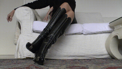 Black Corset Leather Boots, Cross Your Legs, JOI Ruined Orgasm And Normal Orgasm Lady Victoria Valente