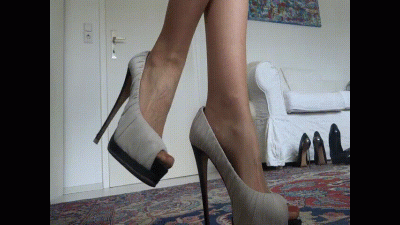 Perfect Legs And High Heels Show Hot Peeptoes