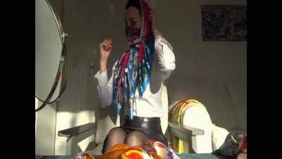 Satin Scarf Mask And Headscarf In 2 Layers