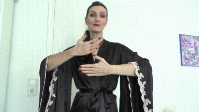JOI And CEI Clip Red Fingernails Hand Fetish Silk Kimono