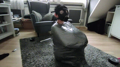 Bondageescape Tapebondage With A Difference! Can She Do It? Mummification