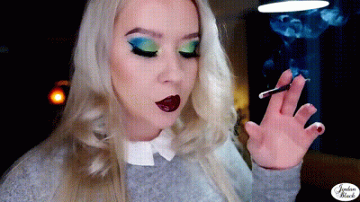 Chainsmoking Two Black Cigarettes