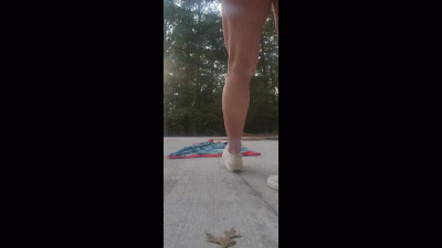 Voyeur Sunbathing In Bikin And Shoes