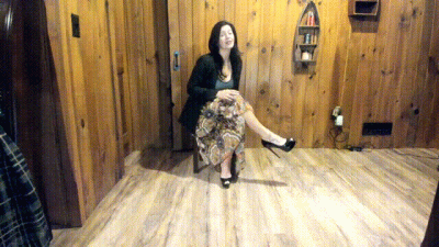 Skirt Lady Teacher Leg Tease Split