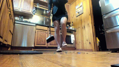 Giantess In Flipflops Sweeps And Stomps Pests Away